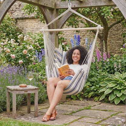 Swing Chair - Nautical Stripe, Padded Hanging Garden Chair