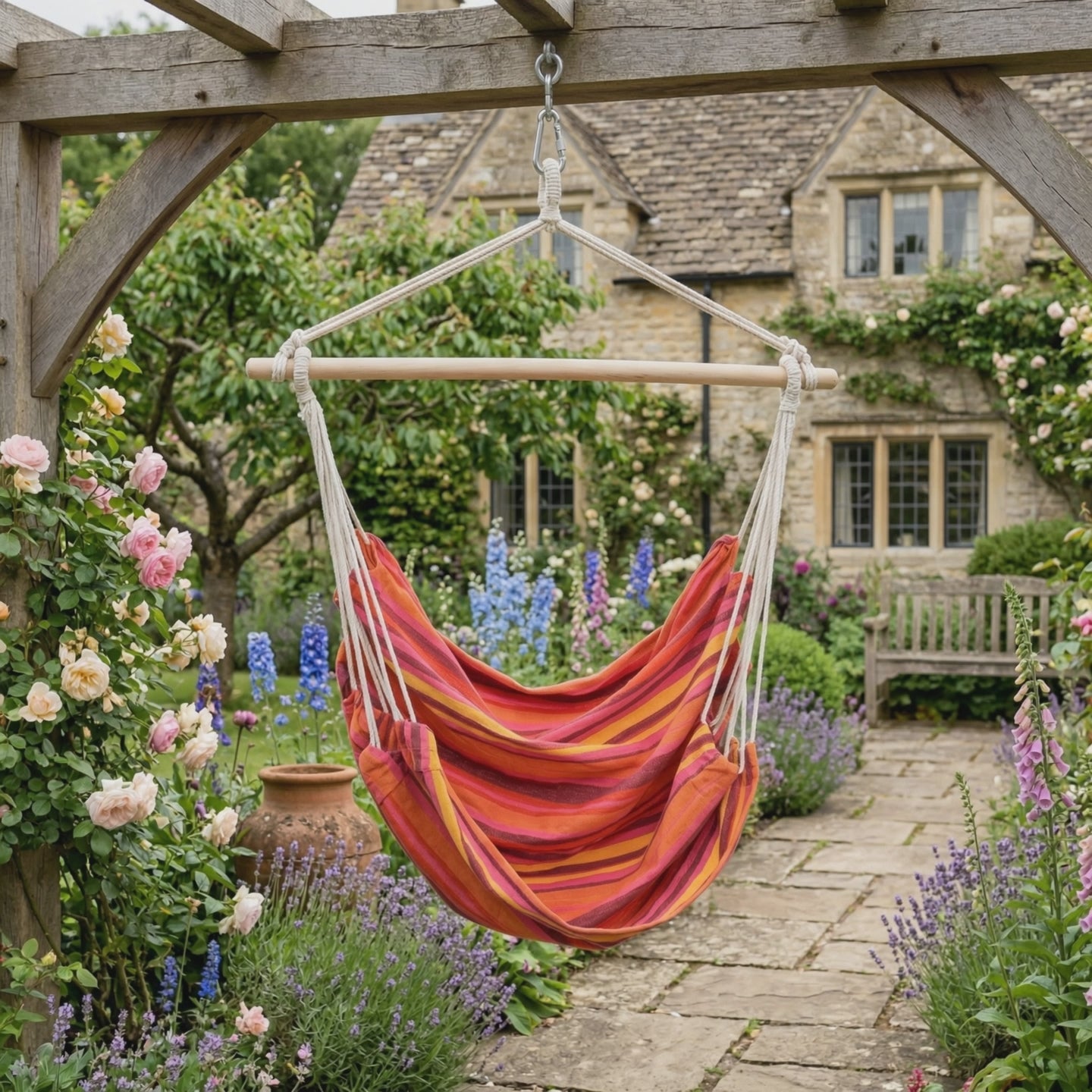 Sunset Stripe Hanging Chair product video