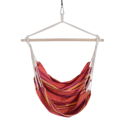 Sunset stripe hanging hammock chair on white background